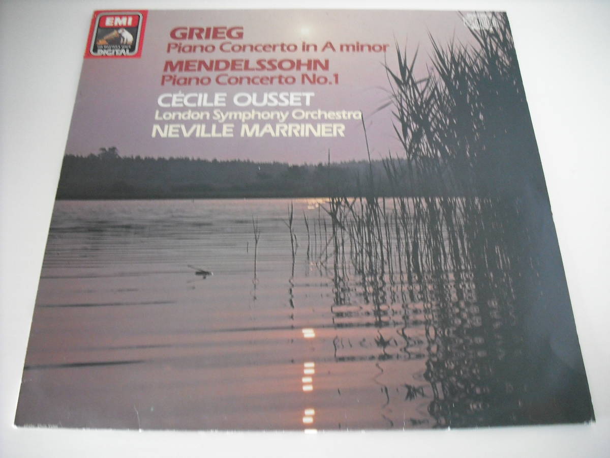 【LP】【'85 GER.盤】CECILE OUSSET, NEVILLE MARRINER , LONDON Sympho. / GRIEG, MENDELSSOHN PIANO CONCERTO NO1_画像1