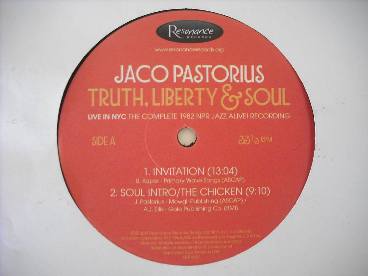 【3LP BOX】【2017 US Original】JACO PASTRIUS / TRUTH, LIBERTY & SOUL_画像5