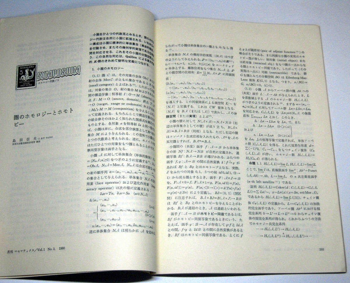 月刊 マセマティクス ホモロジー代数 数学基礎論 (様相論理 直観主義的集合論 トポス 超準解析 圏論 ホモトピー 単体的手法 倉田令二郎)_画像10