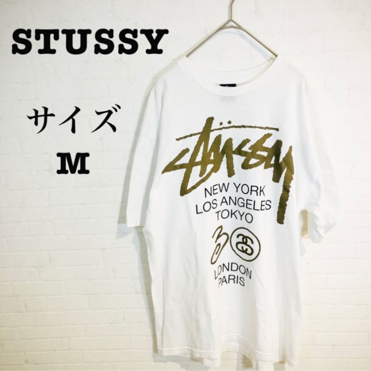 【激レア】 STUSSY ワールドツアー 30周年記念 Tシャツ 白 デカロゴ