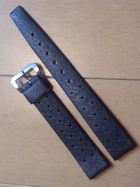 保証書付】 MADE SWISS DEP MOD トロピック シルバーバックル 16mm 黒