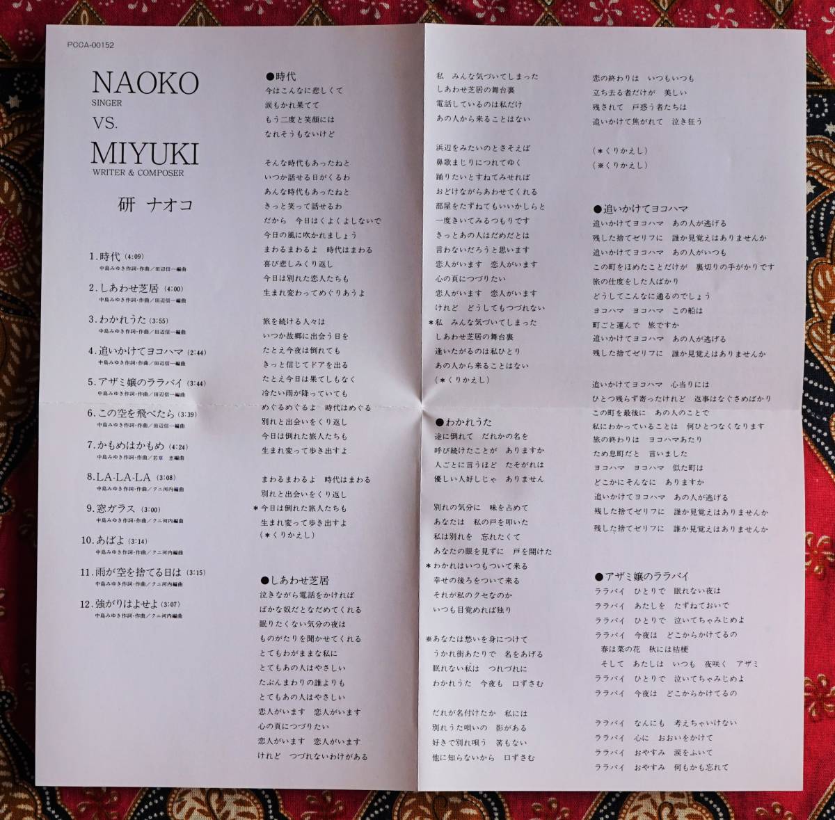 DF　　研ナオコ　　NAOKO VS MIYUKI　　廃盤