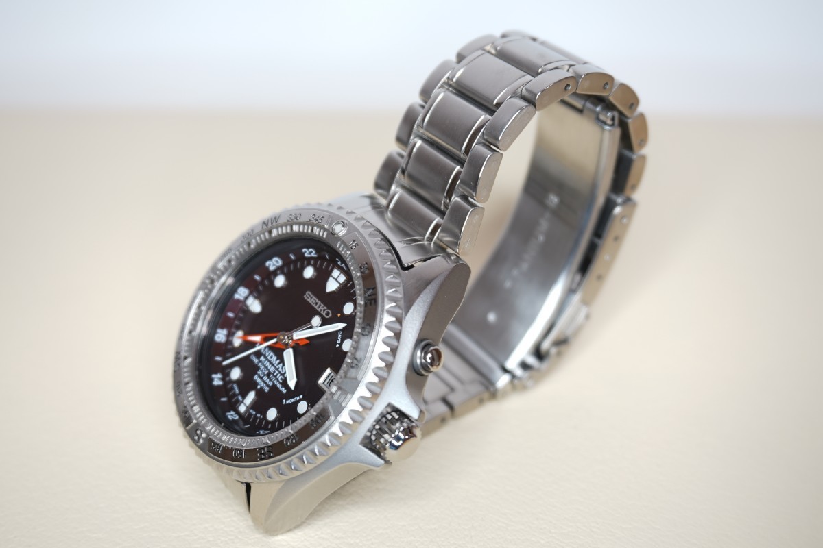 箱付き美品 seiko セイコー キネティック 5M65-0A20 SBDW005 TI QZ