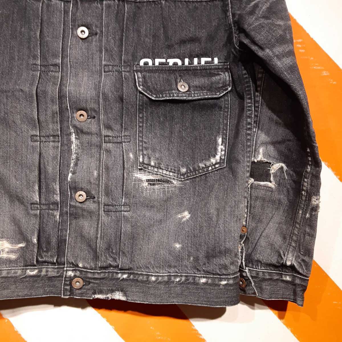 送料込 SIZE M SEQUEL BLACK DAMAGE DENIM FRAGMENTDESIGN FRAGMENT