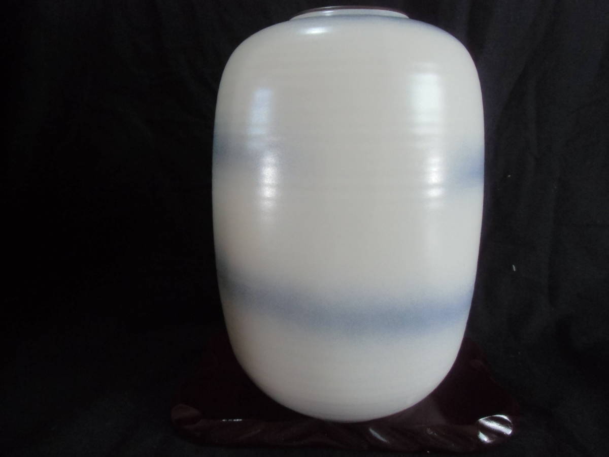 九谷焼、花瓶、飾り壺、作者銘入り、高さ25cm、未使用保管品、専用