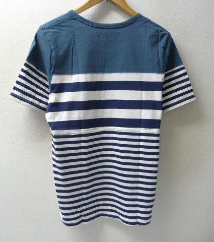 ◆CURLY カーリー ランダムボーダー クルーネック Tシャツ グリーン サイズ3 日本製_画像2