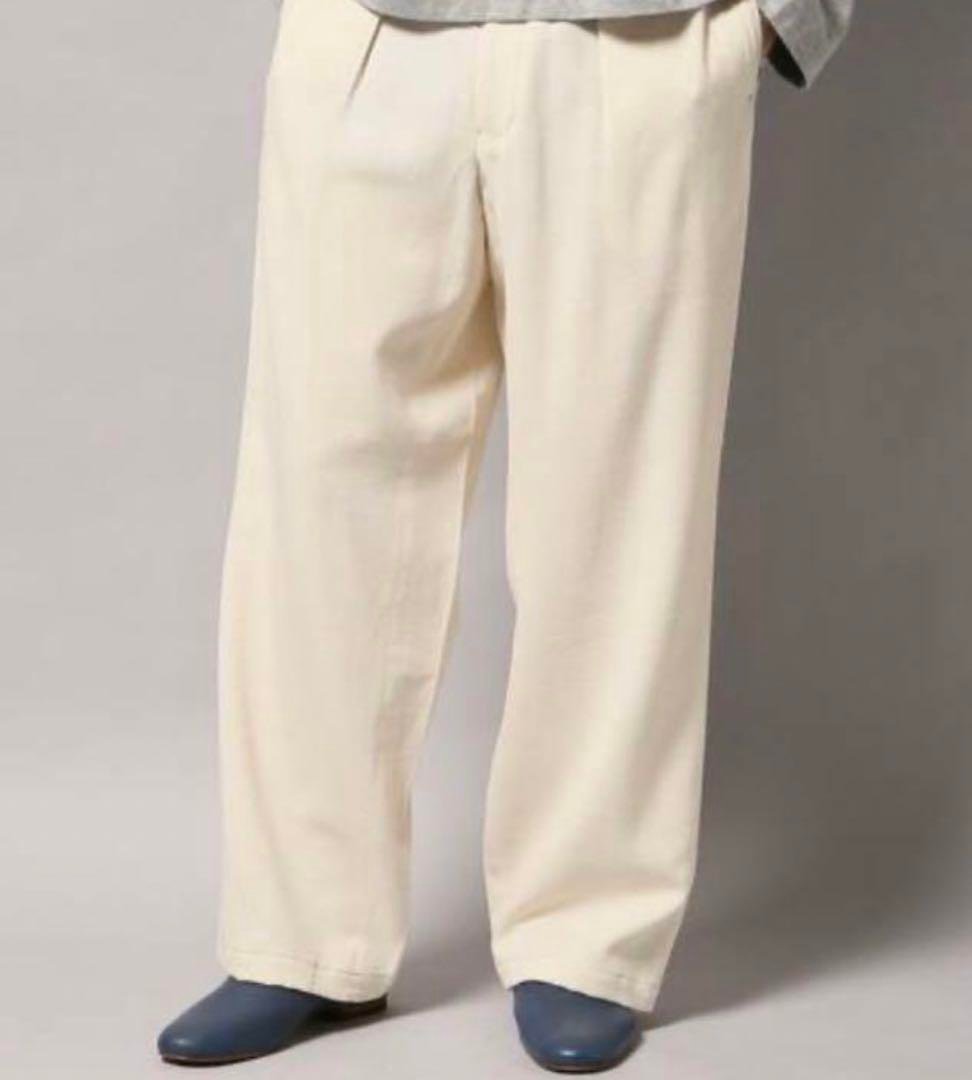 ◆WELLDER ウェルダー 20ss Single Forward Pleated Wide Trousers コットン ウール　トラウザー パンツ アイボリー WM20SPT07 サイズ4