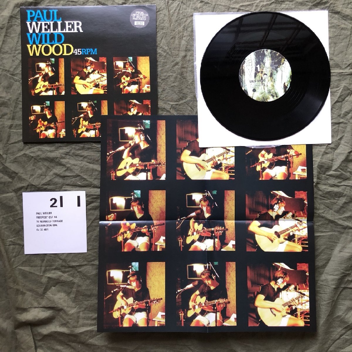 良盤 良ジャケ レア盤 1993年 欧州オリジナル盤 ポール・ウェラー Paul Weller 10''レコード Wild Wood 限定版 シリアル# 02350 ポスター付_画像5