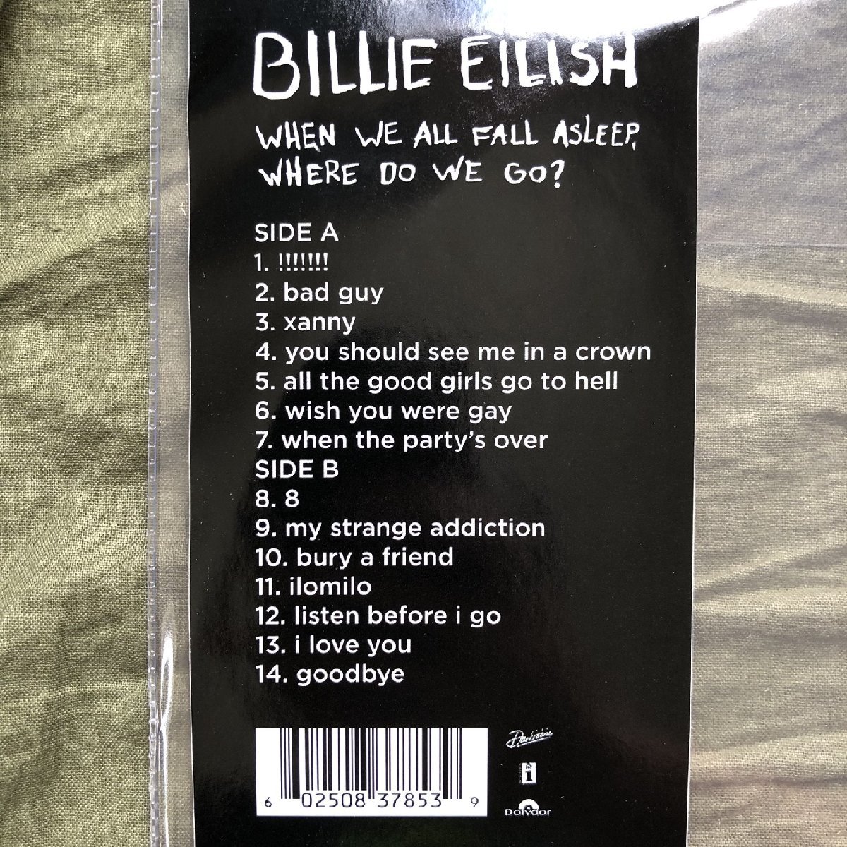 未使用新品 激レア 2019年 英国盤 ビリー・アイリッシュ Billie Eilish ピクチャーLPレコード When We All Fall Asleep, Where Do We Go?_画像3