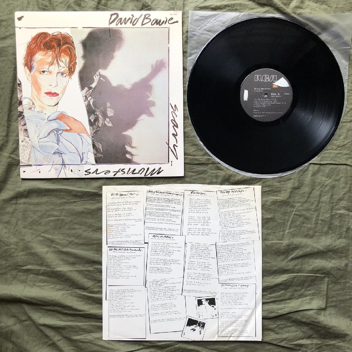 美盤 良ジャケ 1980年 STERING刻印 米国盤 デビッド・ボウイ David Bowie LPレコード スケアリー・モンスターズ Scary Monsters Discovery_画像5