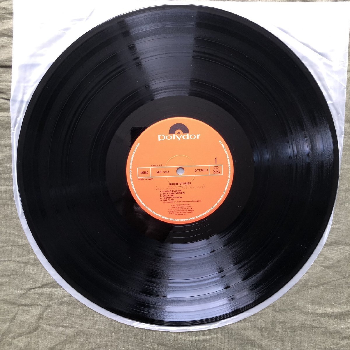 傷なし美盤 良ジャケ 激レア 1980年 国内盤 Jon Anserson & Vangelis LPレコード ショート・ストーリーズ Short Stories 帯付の画像8