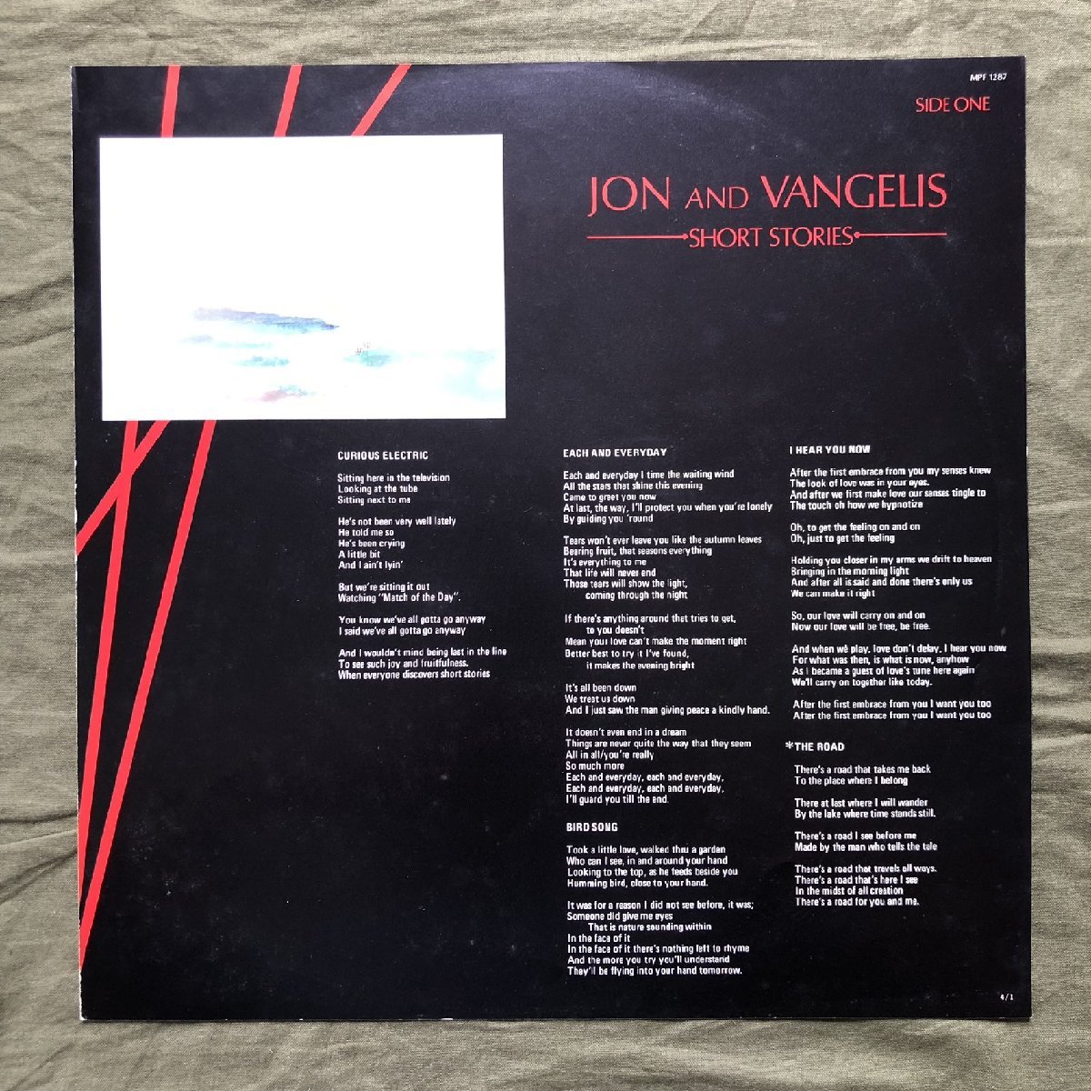 傷なし美盤 良ジャケ 激レア 1980年 国内盤 Jon Anserson & Vangelis LPレコード ショート・ストーリーズ Short Stories 帯付の画像6