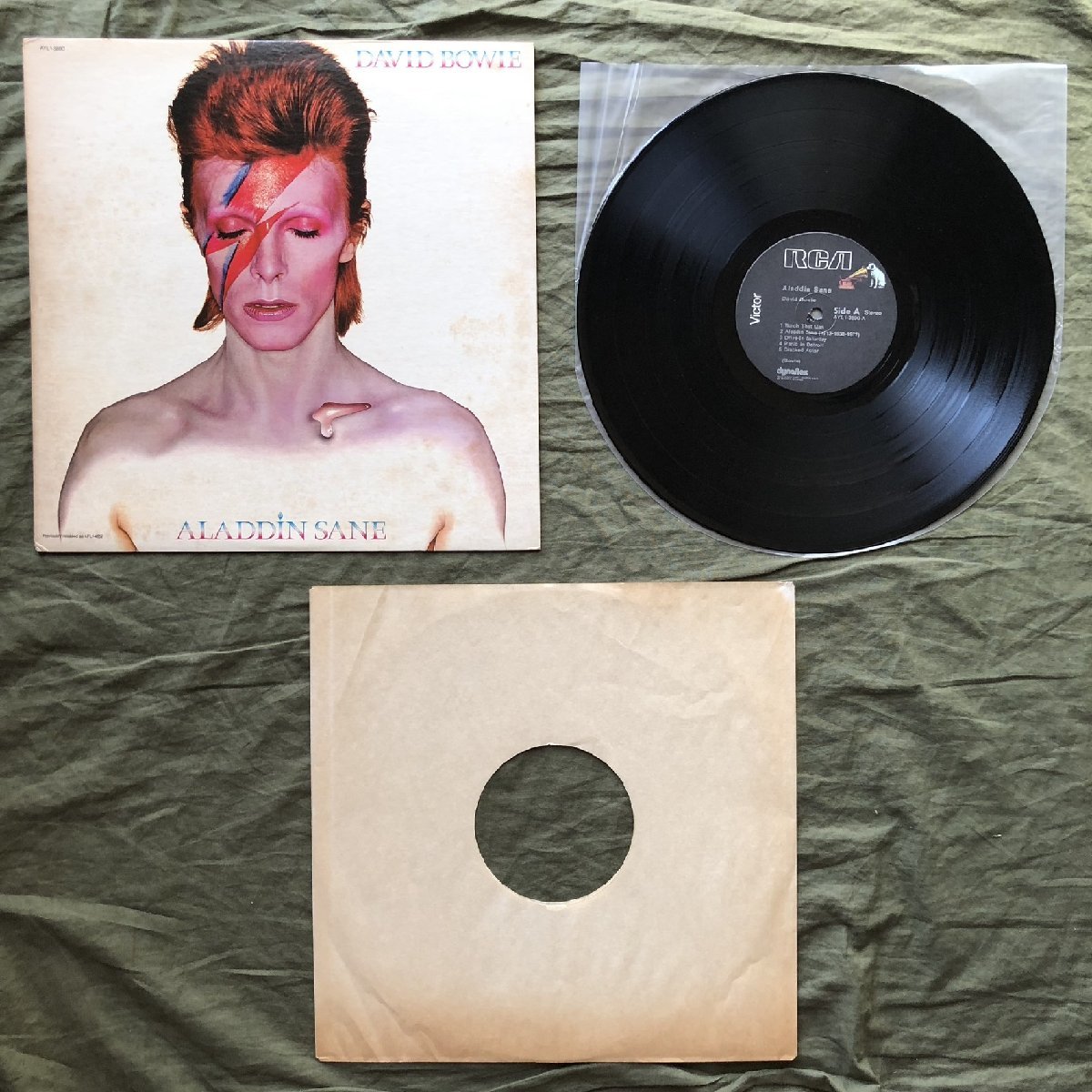 1980年 米国盤 デビッド・ボウイ David Bowie LPレコード アラディン・セイン Aladdin Sane 名盤 Watch That Man, The Jean Genie_画像5