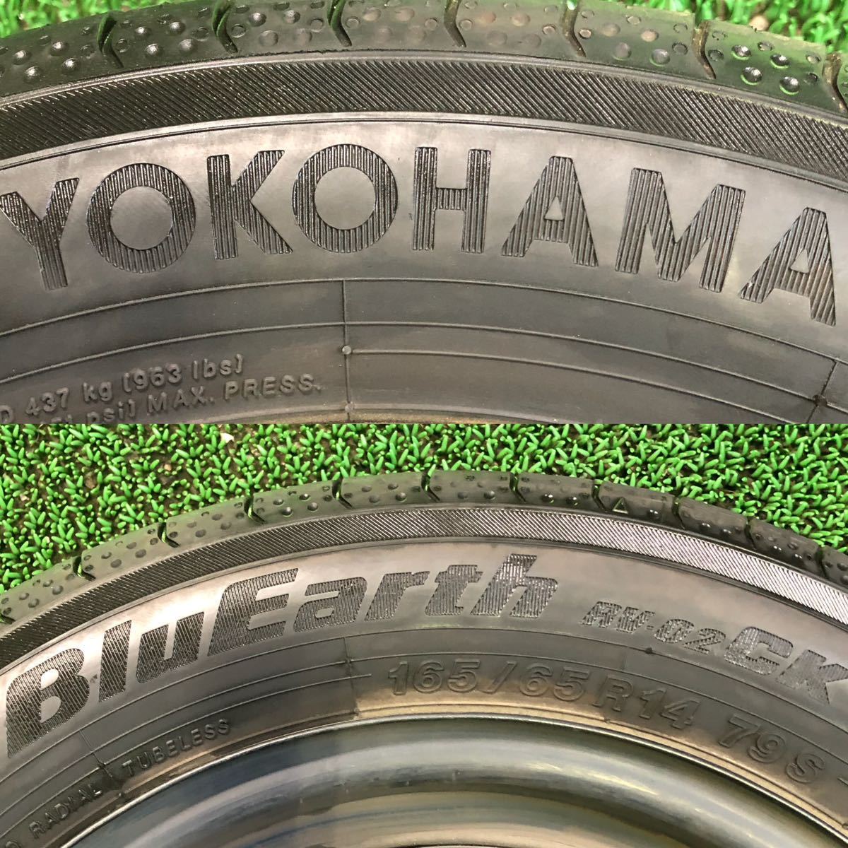 AC780-308 ヨコハマ 21年製 BluEarh RV02 CK バリ山 165/65R14 79S 【 2本 】 スチール 4.5J 4穴 100 +48 52mm アルト ラパン ソリオ 等_画像8