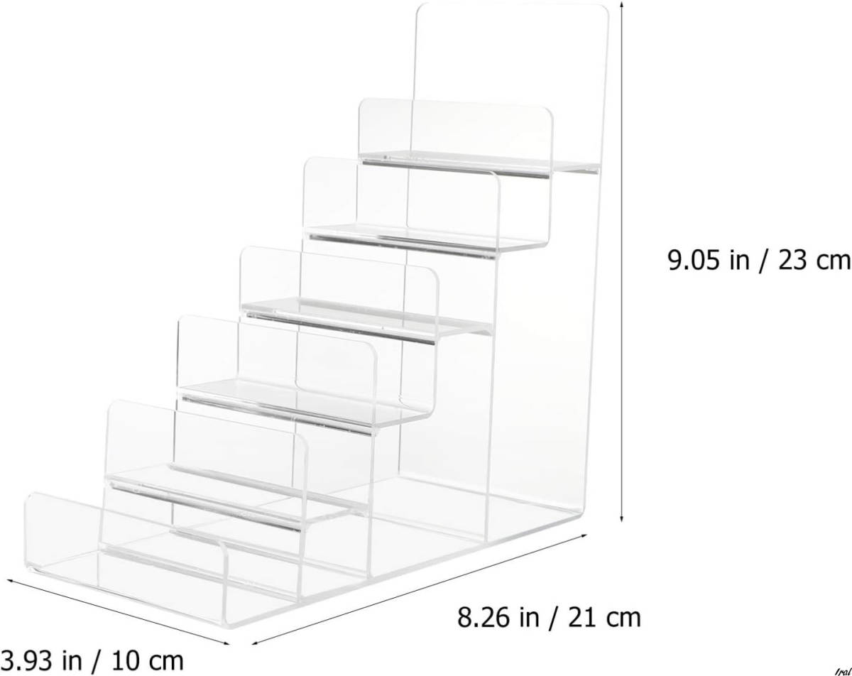 アクリルスタンド ディスプレイスタンド 6段 財布 アクリル財布ホルダー ジュエリー メガネディスプレイ ライザー棚 ショーケース器具_画像2