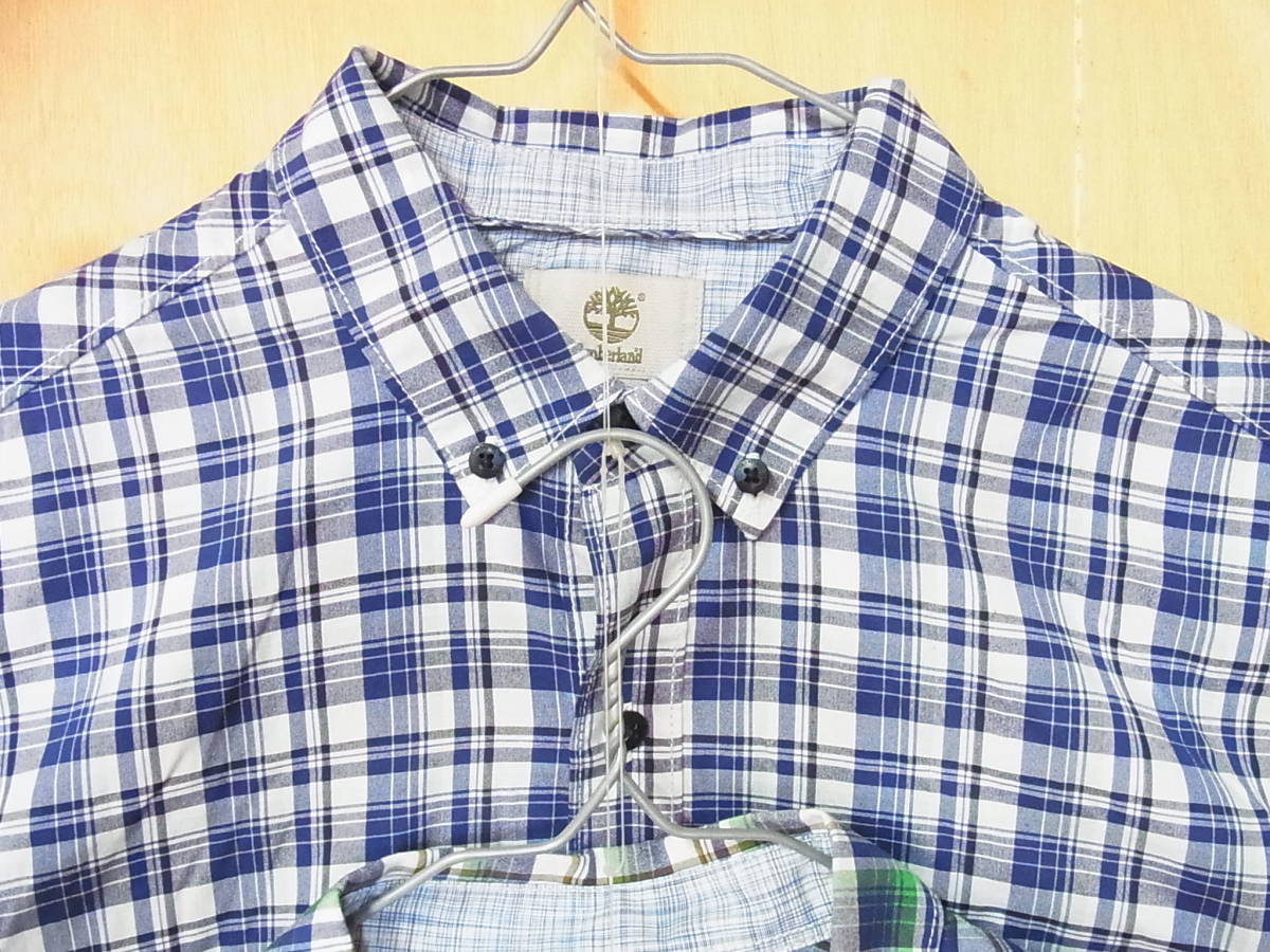 TS beautiful Timberland Timberland short sleeves shirt check pattern size L 3 pieces set 