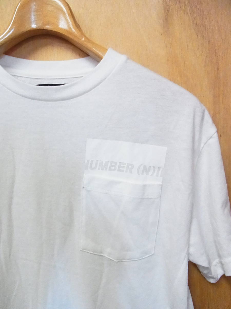 綺麗 NUMBER NINE ナンバーナイン ポケット付き クルーネック 半袖 Tシャツ 白 サイズS_画像3