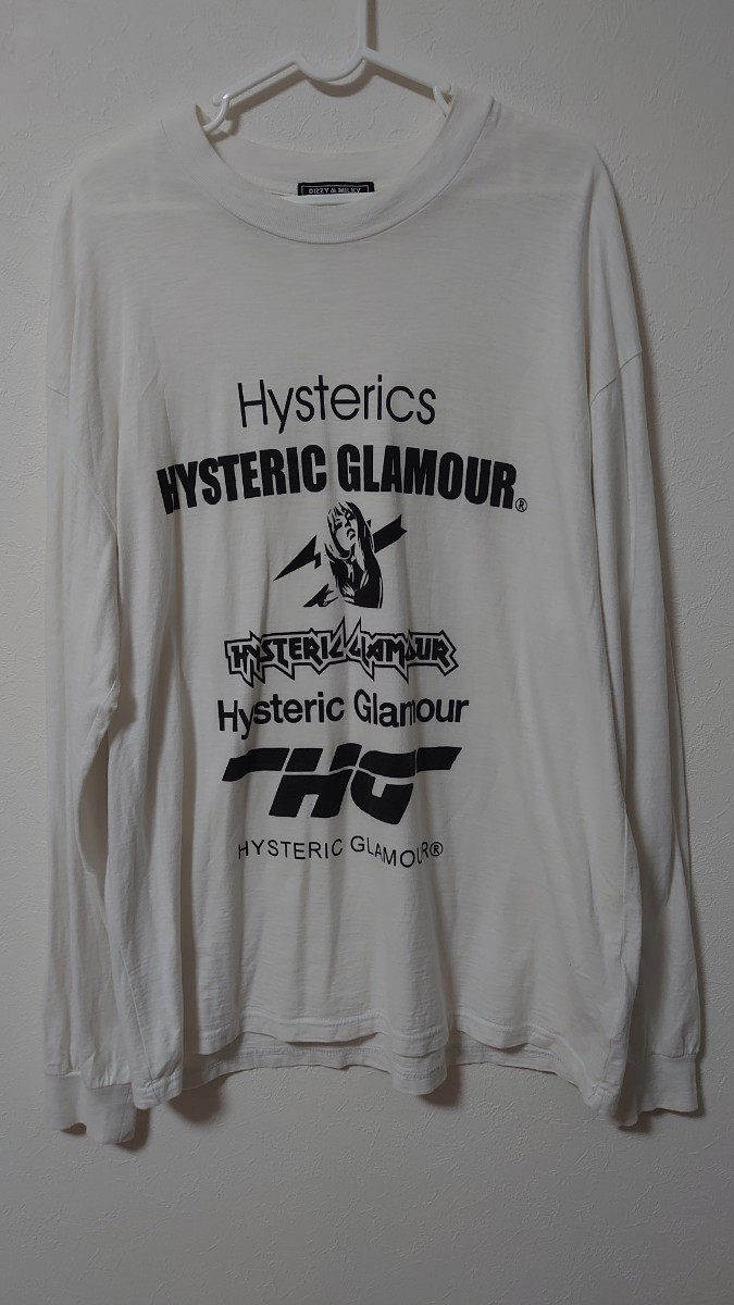 ヒステリックグラマー　HYSTERIC GLAMOUR　ロンT　長袖Tシャツ　白　ホワイト　サイズＬ　送料無料_画像1