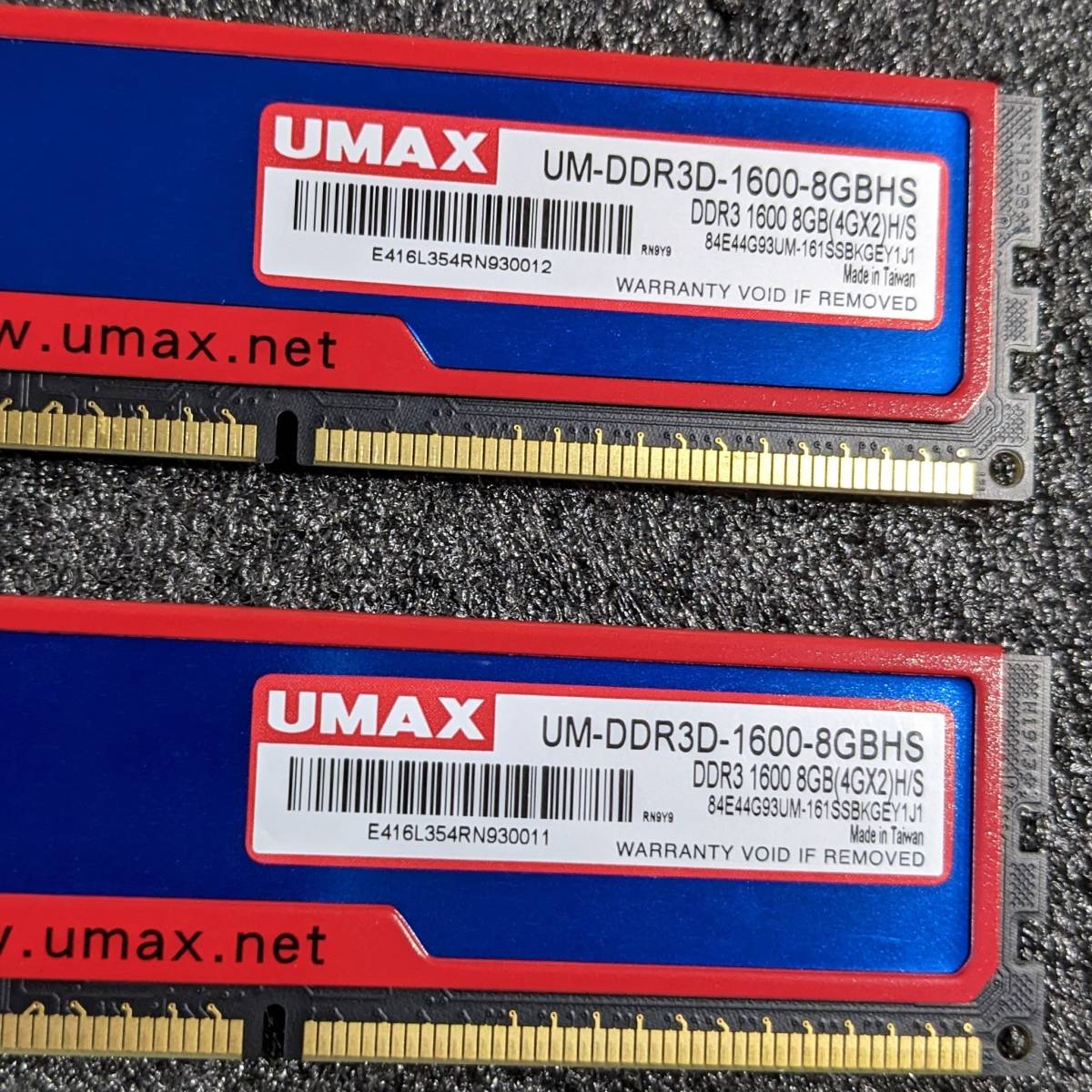 【中古】DDR3メモリ 8GB(4GB2枚組) UMAX UM-DDR3D-1600-8GBHS [DDR3-1600 PC3-12800]_画像5