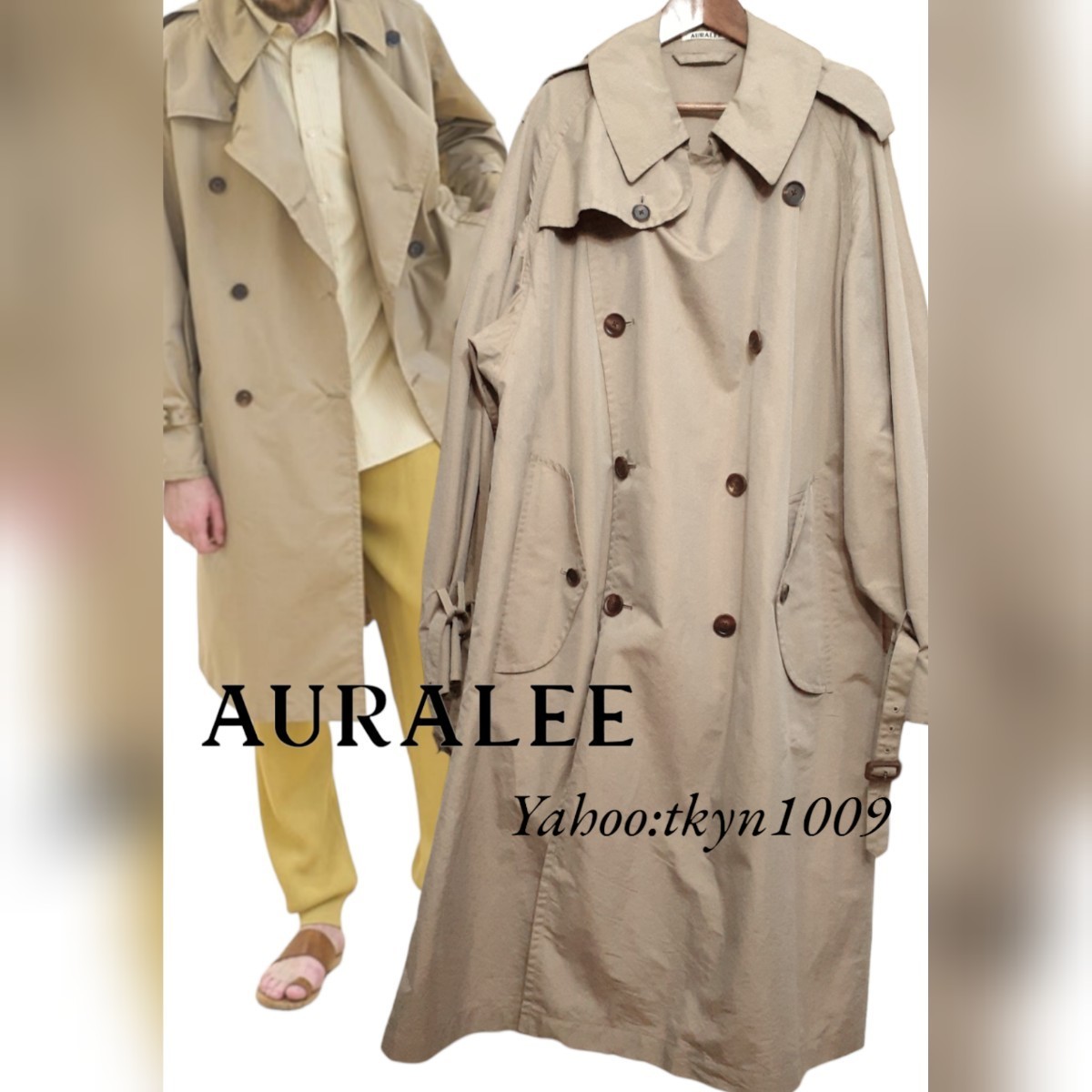 Auralee Aquarally 18ss Finx Polyester Big Trench Toat Big Trench Poat