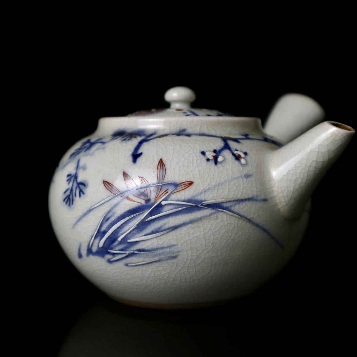 染付青花青華茶器急須静泉在銘茶道具煎茶道具煎茶器色絵| JChere雅虎