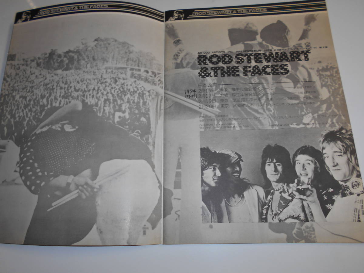  проспект program ( рекламная листовка билет половина талон ) лента .Rod Stewart & The Faces удилище Stuart and The fa Ise s1974 год 74