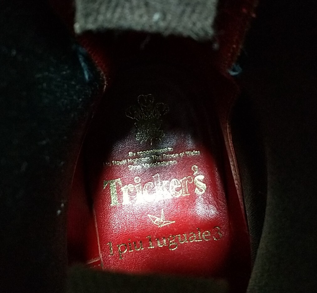 Tricker's トリッカーズ 1PIU1UGUALE3 別注 コードバン スウェード コンビウイングチップチェルシーブーツ UK9 英国製 27.0 27.5 ブラウン_画像6