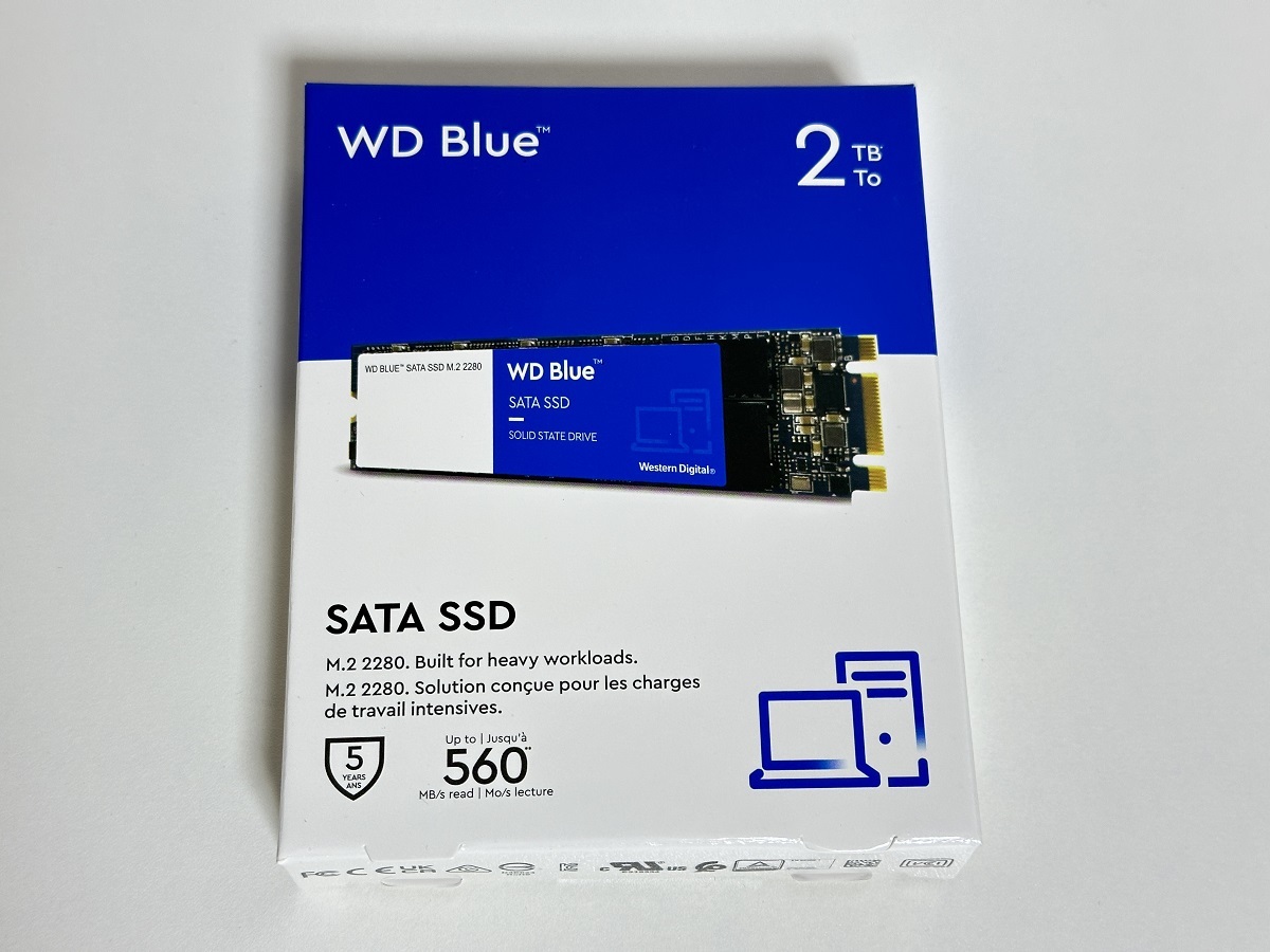 使用時間少Western Digital SSD 2TB WD Blue M.2 2280 SATA