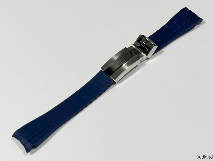20mm ハイグレード ラバーベルト ネイビー 腕時計用ベルト バンド【ロレックス ROLEX 対応 サブマリーナ GMTマスター ヨットマスター】_表面のデザインです。