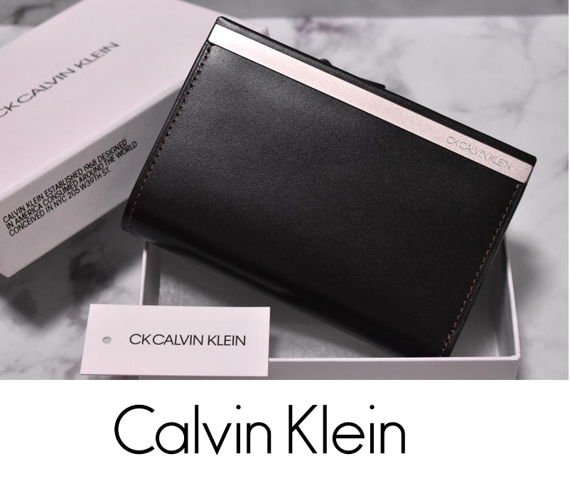 【即決】新品 CK CALVIN KLEIN トップ セミ長財布 定価19800円 816664 ブラウン IKETEI イケテイ カルバンクライン ◆