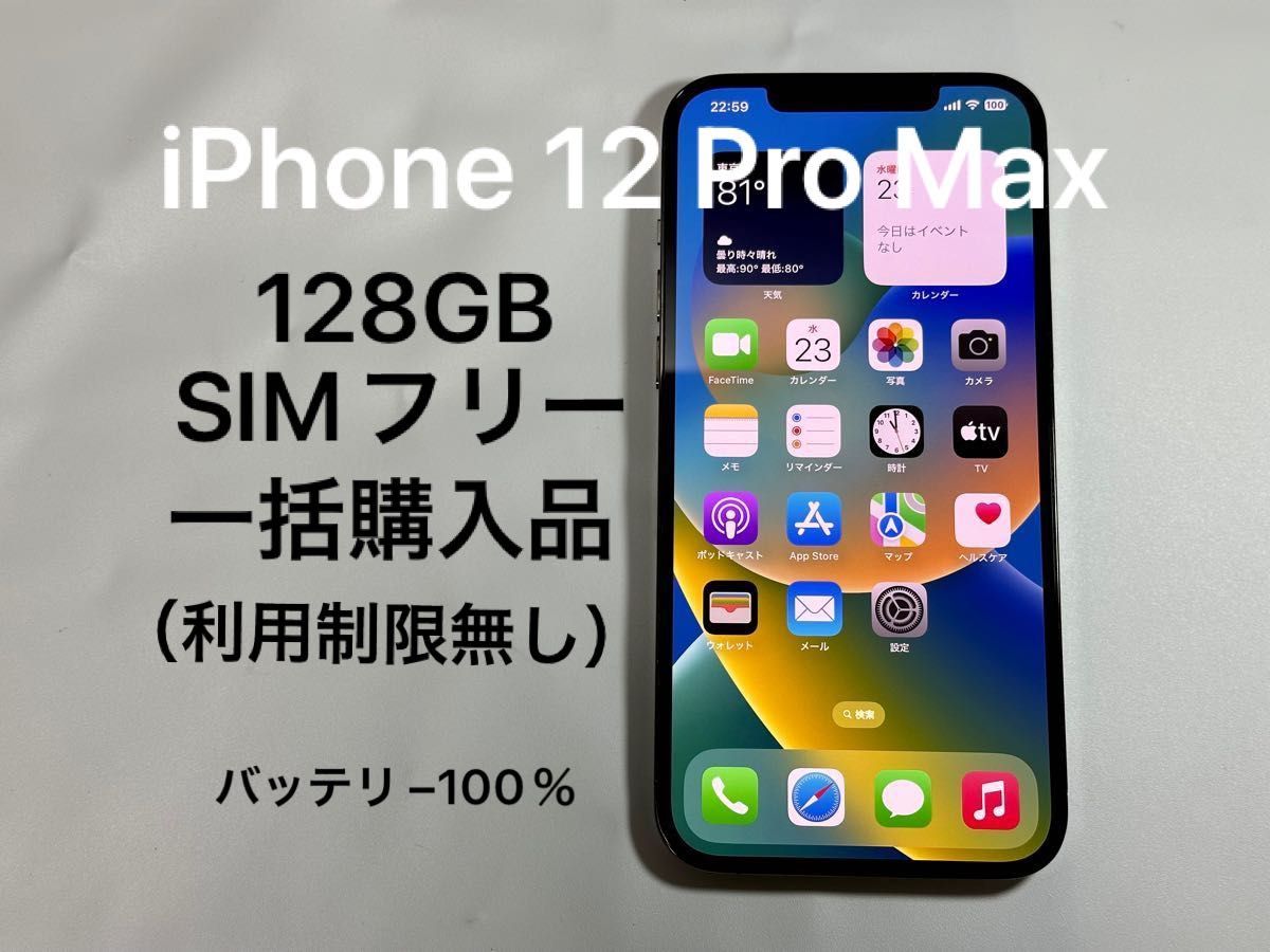 美品 iPhone 12 Pro Max 128GB グラファイト SIMフリー ストア購入品