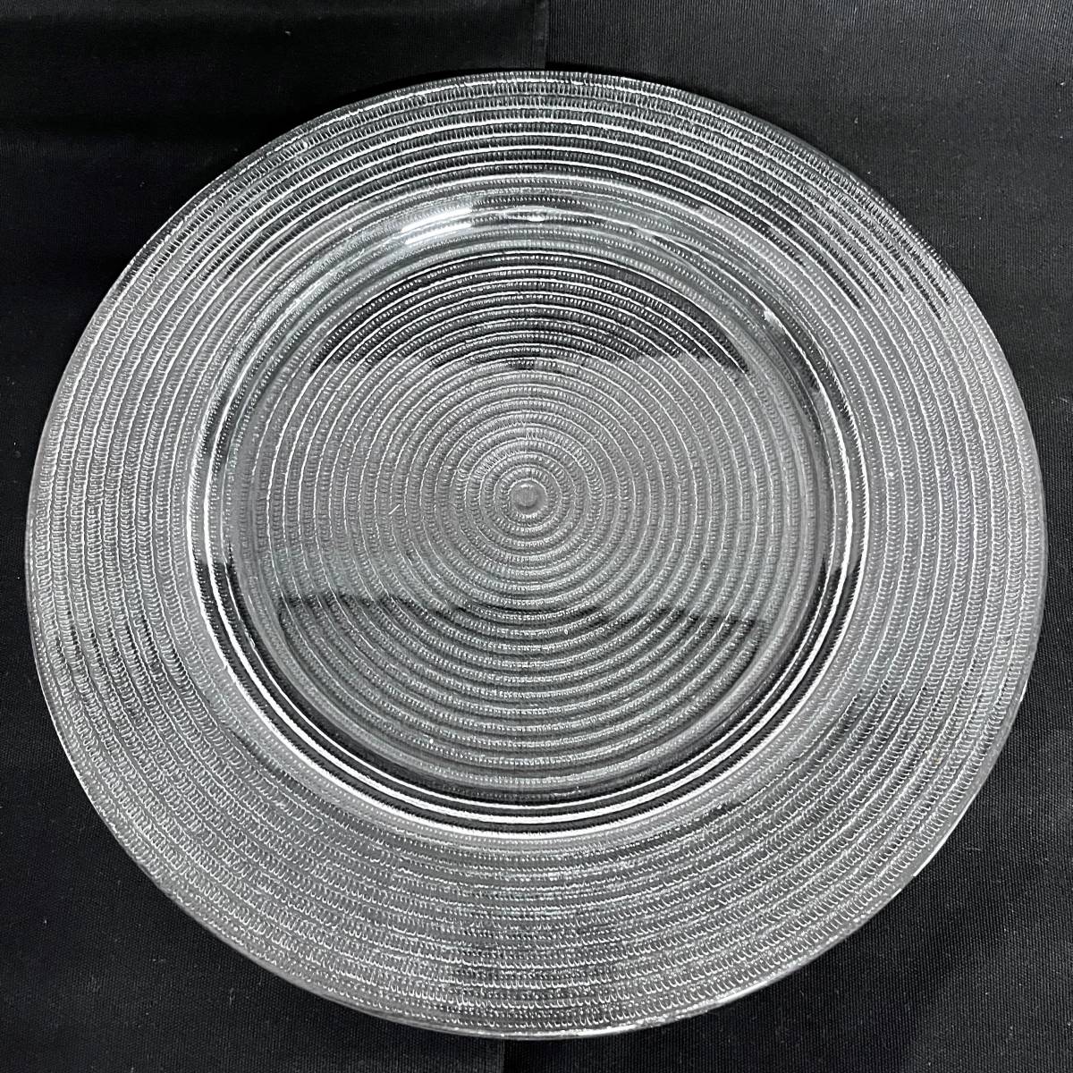 ガラスプレート クリアー 32ｃｍプレート フレアプレート 盛皿 3枚（3281）IVV ヘリックス？の画像4