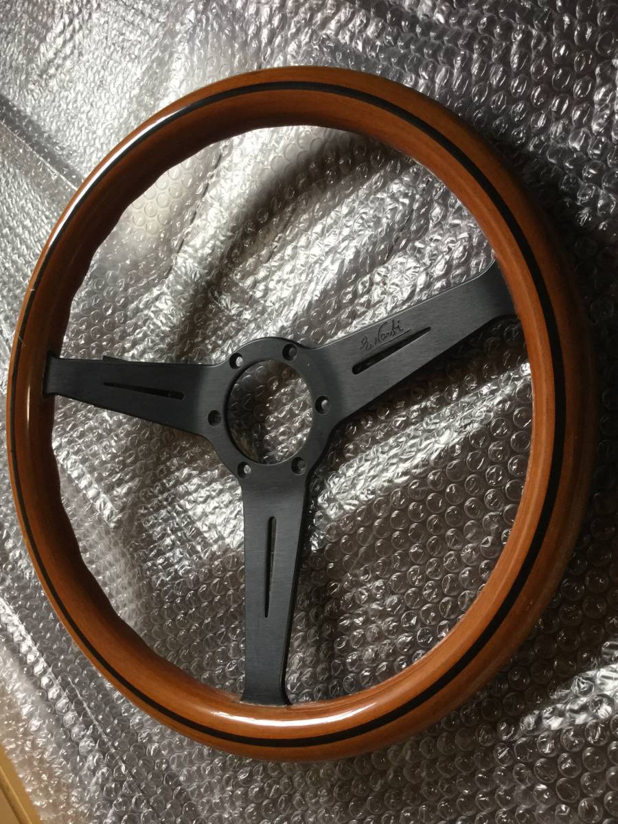 Nardi Classic 37厘米Wood＆Black Spoke正品喇叭按鈕 原文:ナルディ クラシック37cm ウッド&ブラックスポーク正規品 ホーンボタン付き 