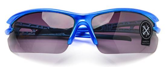 スポーツサングラス ブルー ＵＶカット 自転車 ロードバイク メガネ拭き 軽量 防風 眩しさ軽減 運動に最適 アウトドア 丈夫 男女兼用 青の画像1