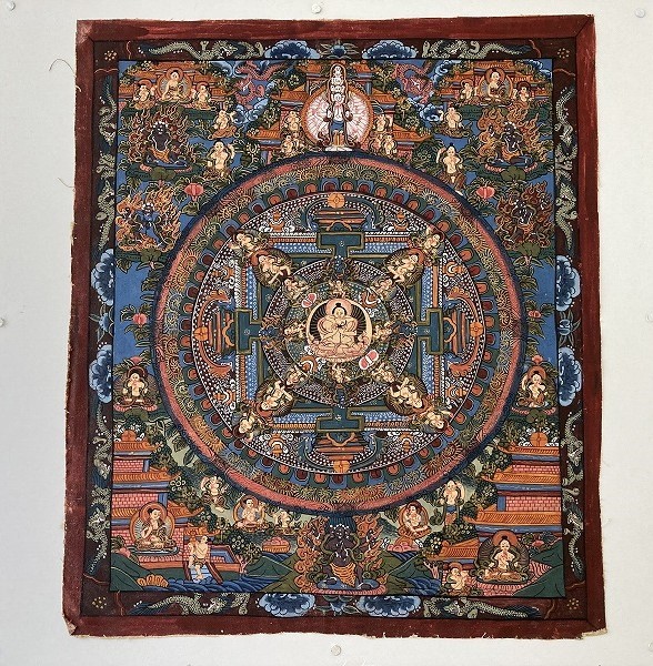 140 手描き 曼荼羅 マンダラ チベット 密教 仏画 の商品詳細