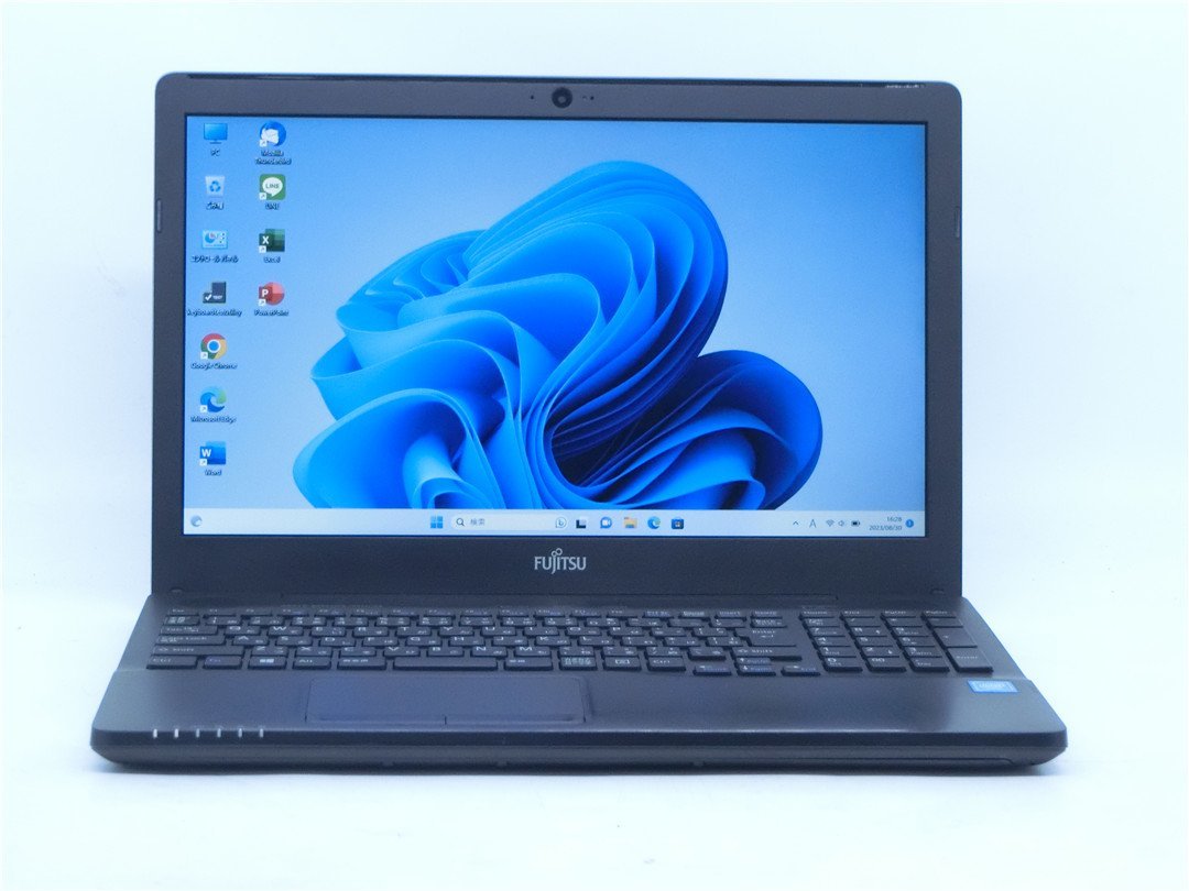 最新Win11Pro/カメラ/HDMI/USB3.0/中古/15.6型/ノートPC/爆速SSD256GB/4GB/CEL 3855U/FMV AH42/Y 新品無線マウス MS office2021搭載