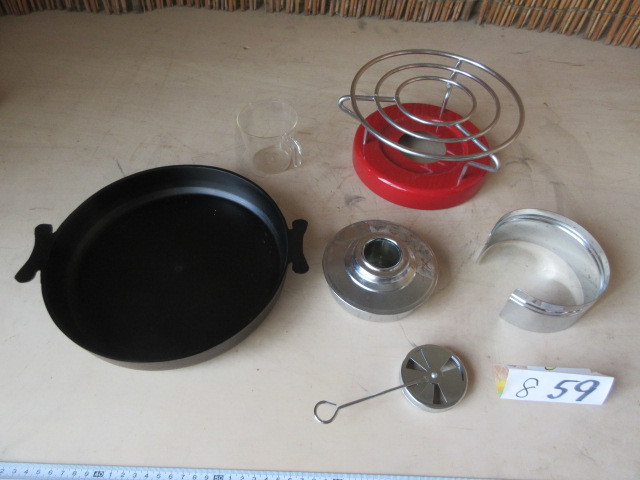 [ lake .] saucepan for sukiyaki alcohol burner attaching / inspection ) camp outdoor old Japanese-style house iron saucepan 8-59