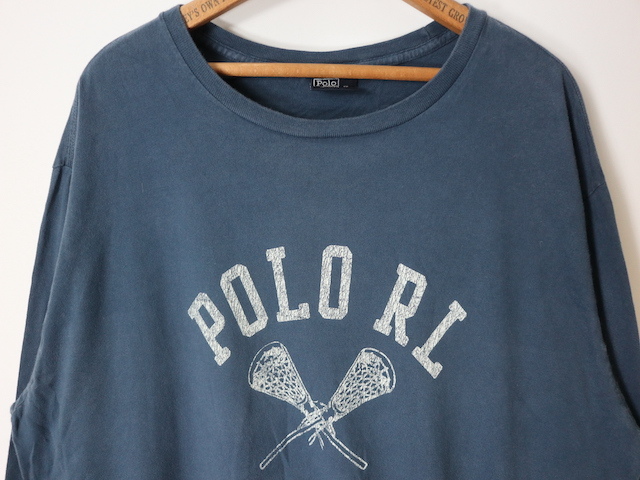 90s00s Polo by Ralph Lauren ラルフローレン プリント 長袖 Tシャツ(メンズ XL)ネイビー ロンT_画像2