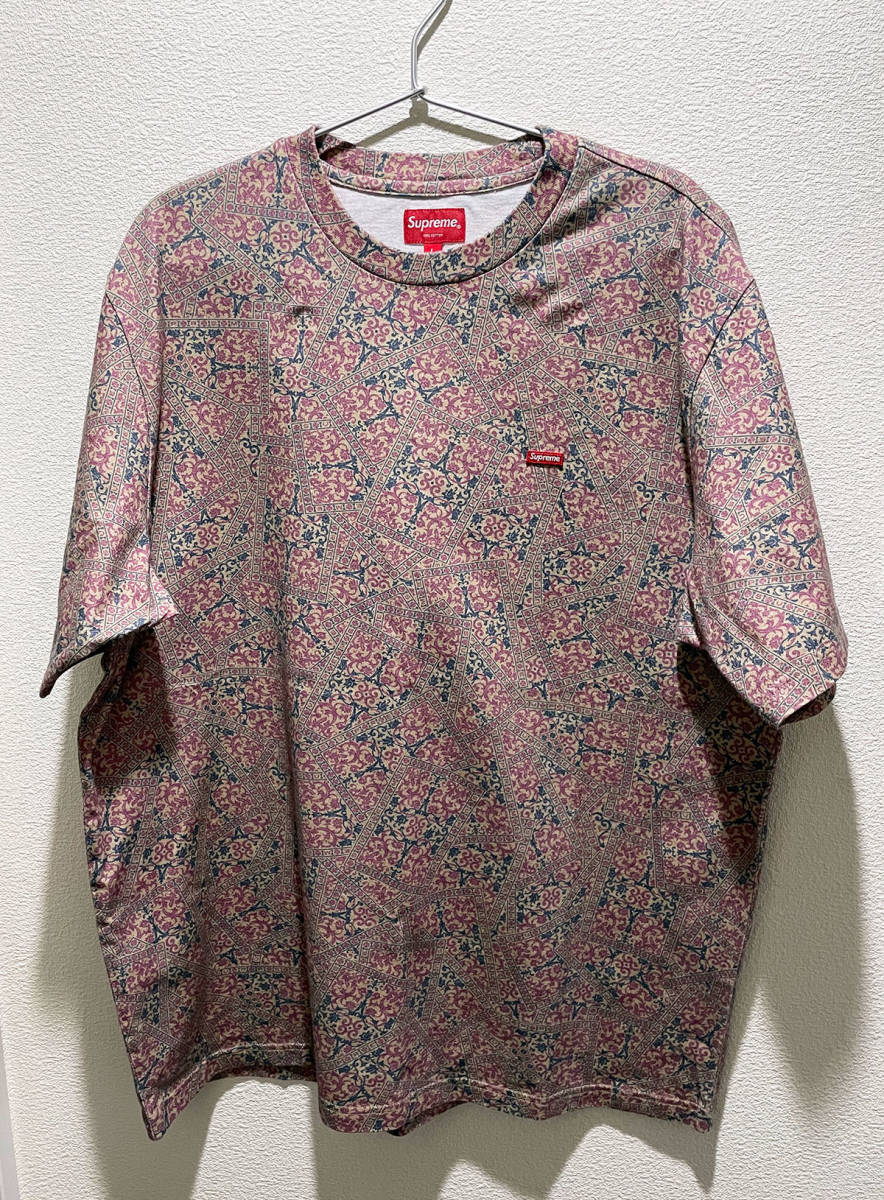 Supreme Small Box Tee Khaki Floral Cards 21fw シュプリーム スモールボックスロゴTシャツ Lサイズの画像3