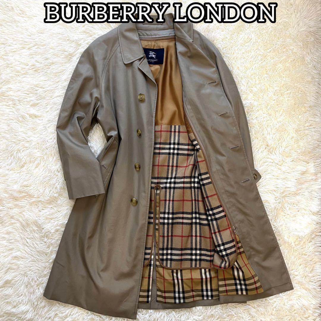 極美品 BURBERRY LONDON バーバリーロンドン ステンカラーコート メガ