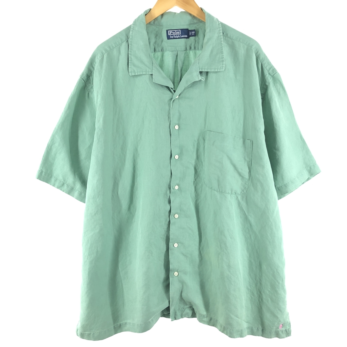 有名な高級ブランド 古着 /eaa358857 フリーサイズ ボックスシャツ リネンシルクシャツ オープンカラー 半袖 Lauren Ralph ラルフローレン ビッグサイズ XLサイズ以上