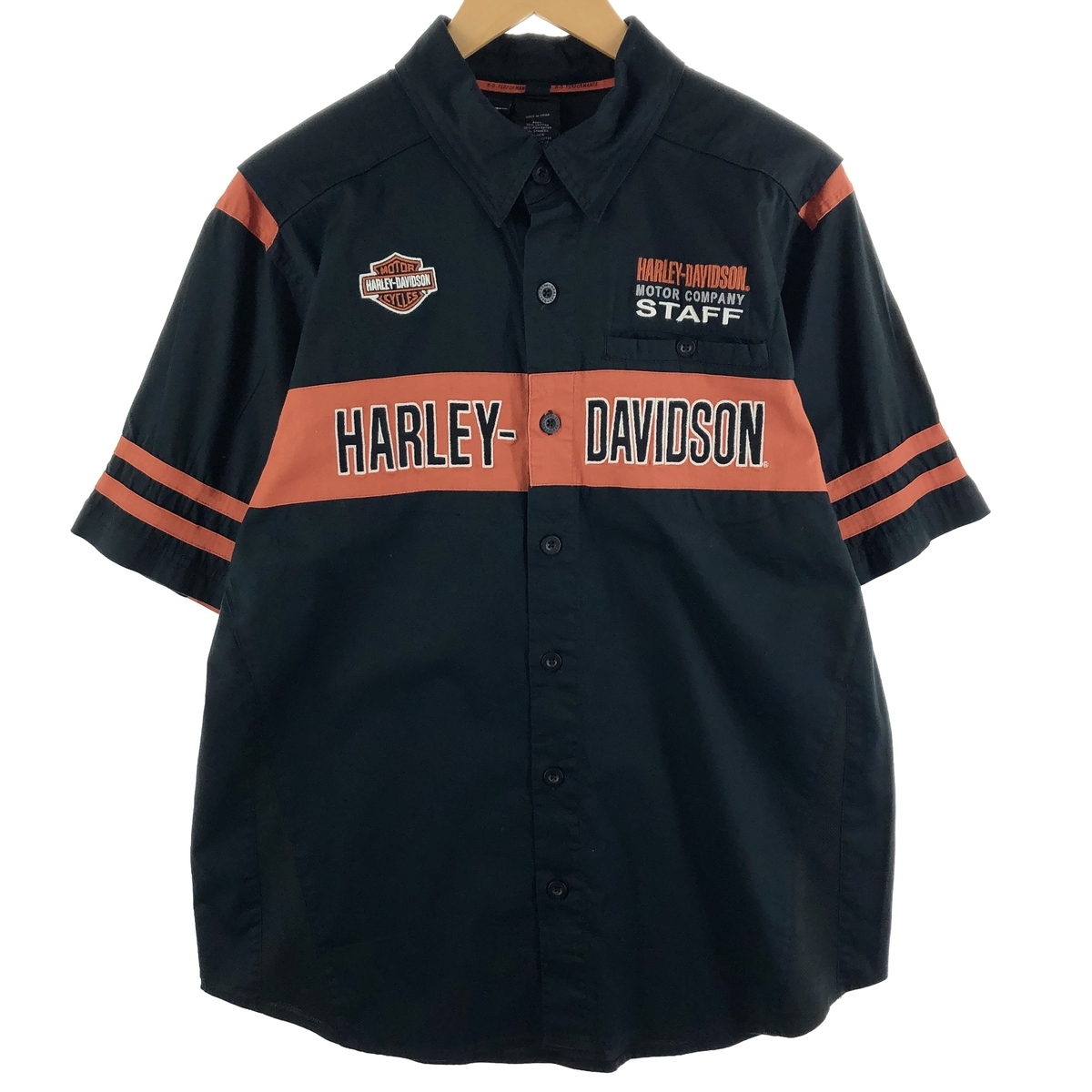 古着 ハーレーダビッドソン Harley-Davidson 刺繍 半袖シャツ メンズL /eaa360175