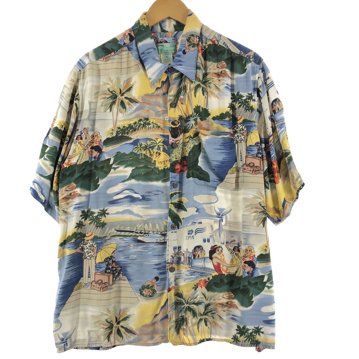 新版 古着 /eaa356618 メンズL ハワイ製 ハワイアンアロハシャツ