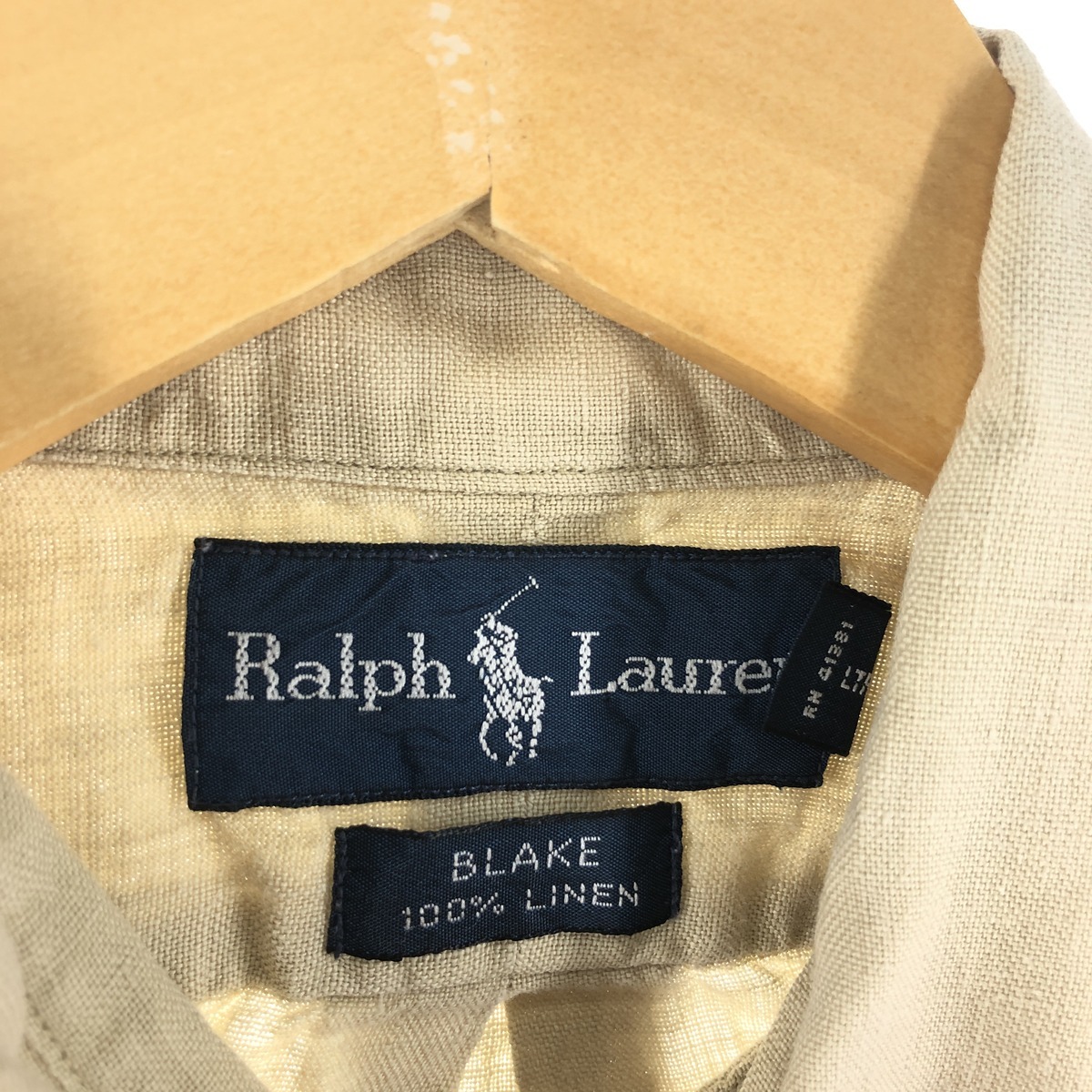 古着 ラルフローレン Ralph Lauren BLAKE 半袖 リネン ボタンダウンシャツ メンズL /eaa361128_画像3