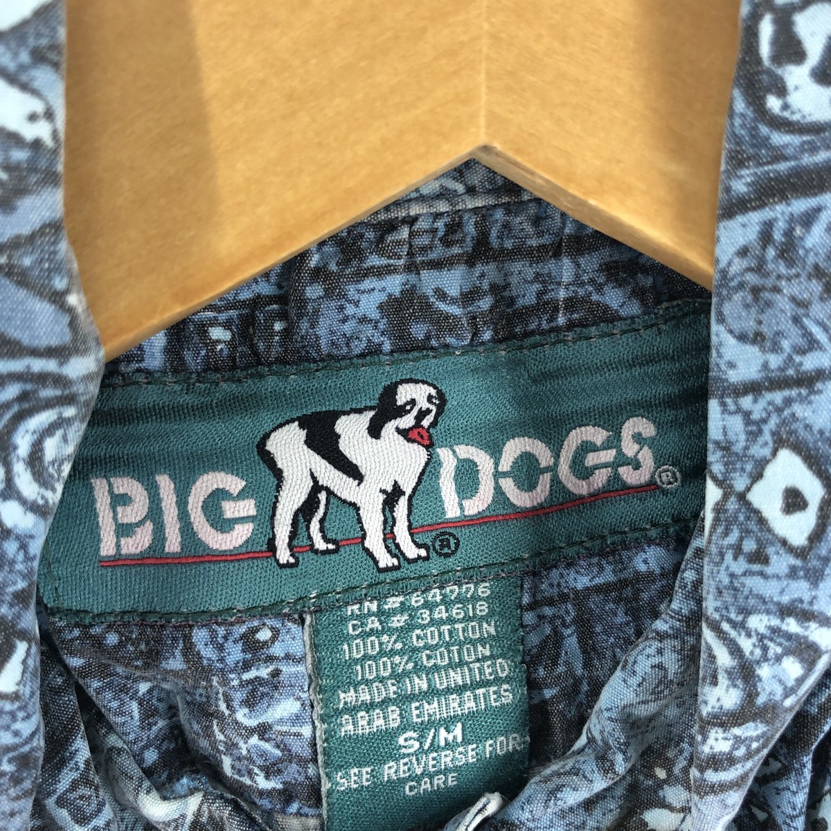 古着 BIG DOGS 総柄 ボタンダウン ハワイアンアロハシャツ メンズXL /eaa361111_画像3