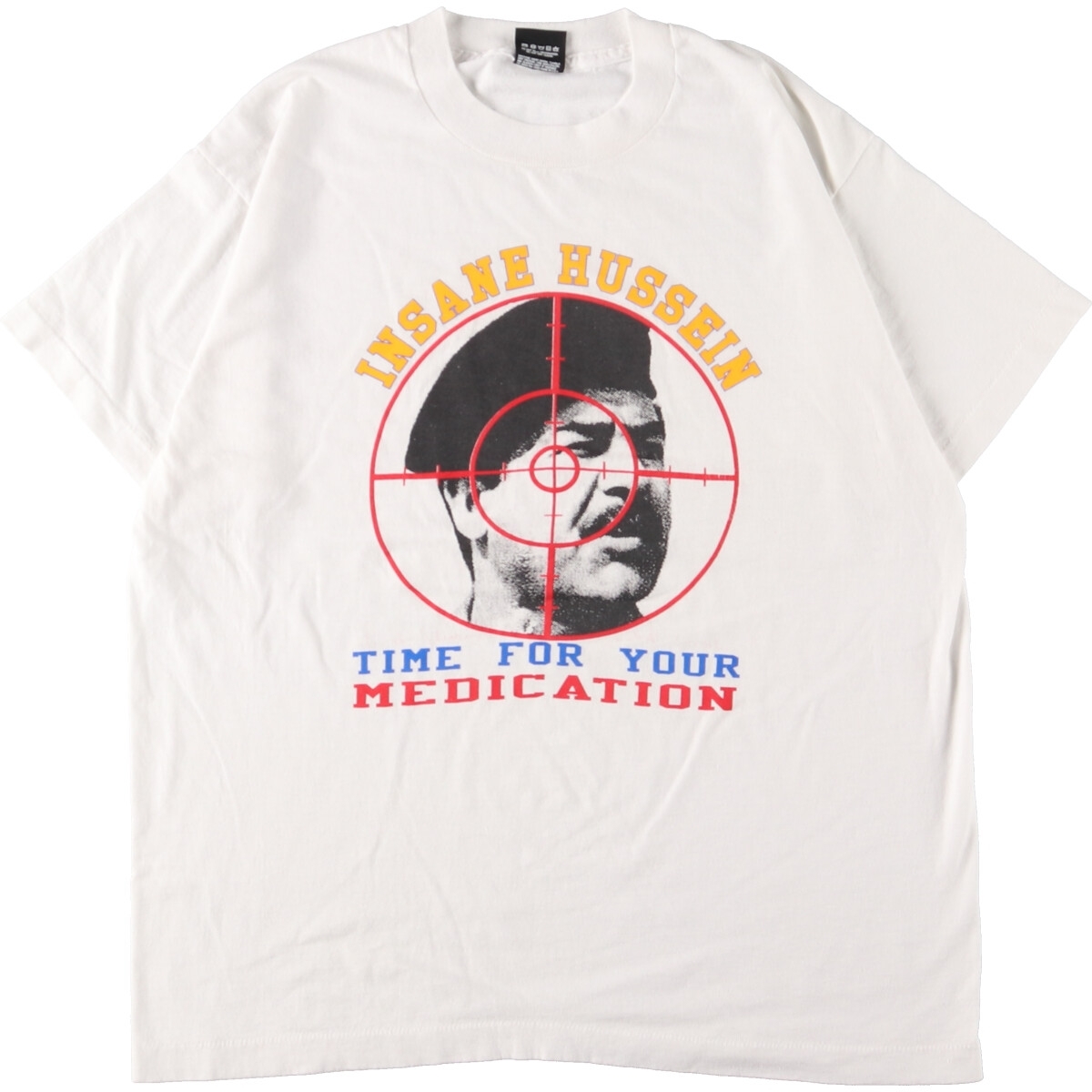 古着 90年代 スクリーンスターズ SCREEN STARS SADDAM HUSSEIN フセイン 偉人Tシャツ USA製 メンズL ヴィンテージ /eaa360520_画像1