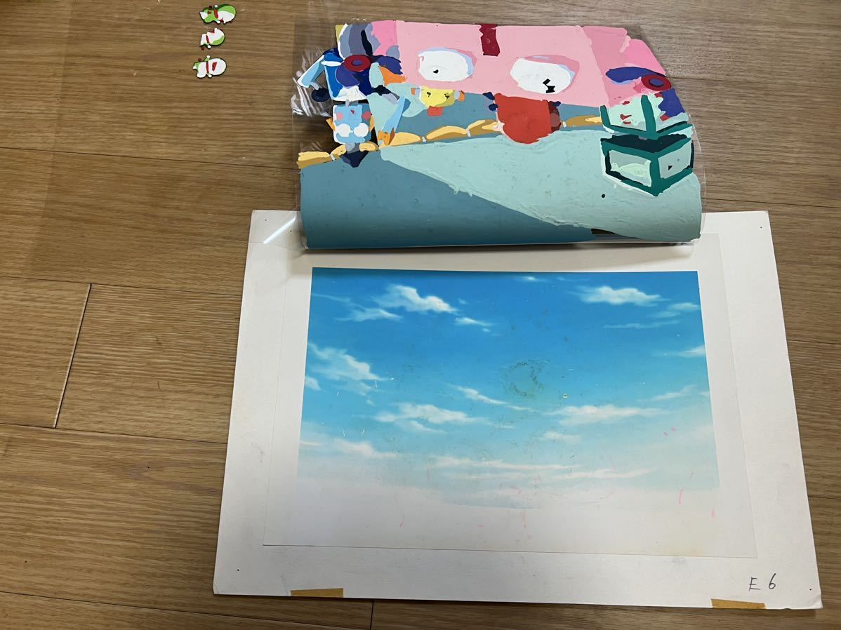  rare * The * Doraemon zdo Rally nyo cell picture ③ sheets .... set background. cardboard attaching wistaria .*F* un- two male . raw 