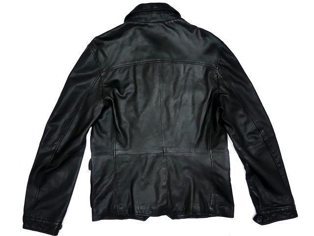 即決 H&M メンズS レザージャケット エイチアンドエム 36 黒 ブラック