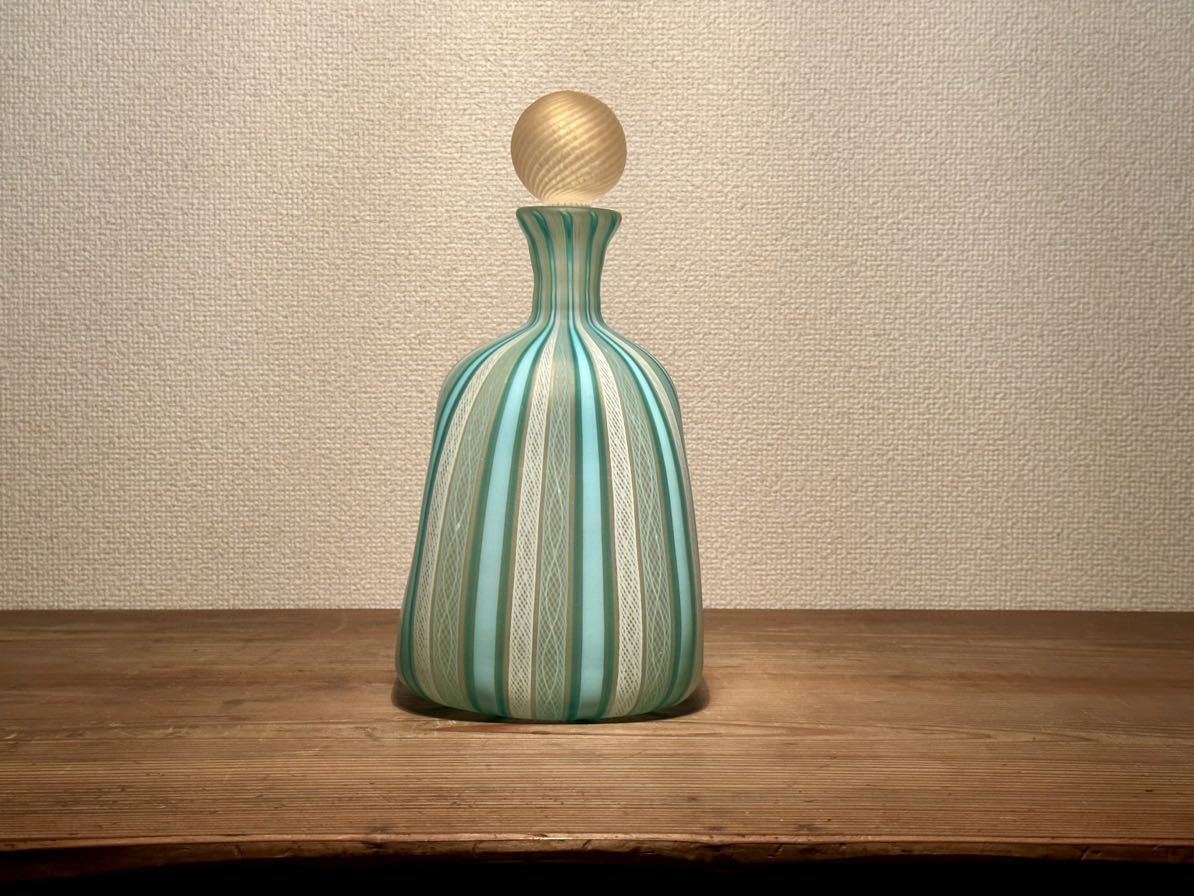 藤田喬平【手吹 ヴェニス デカンタ】ガラス作家 個展出品作 松坂屋