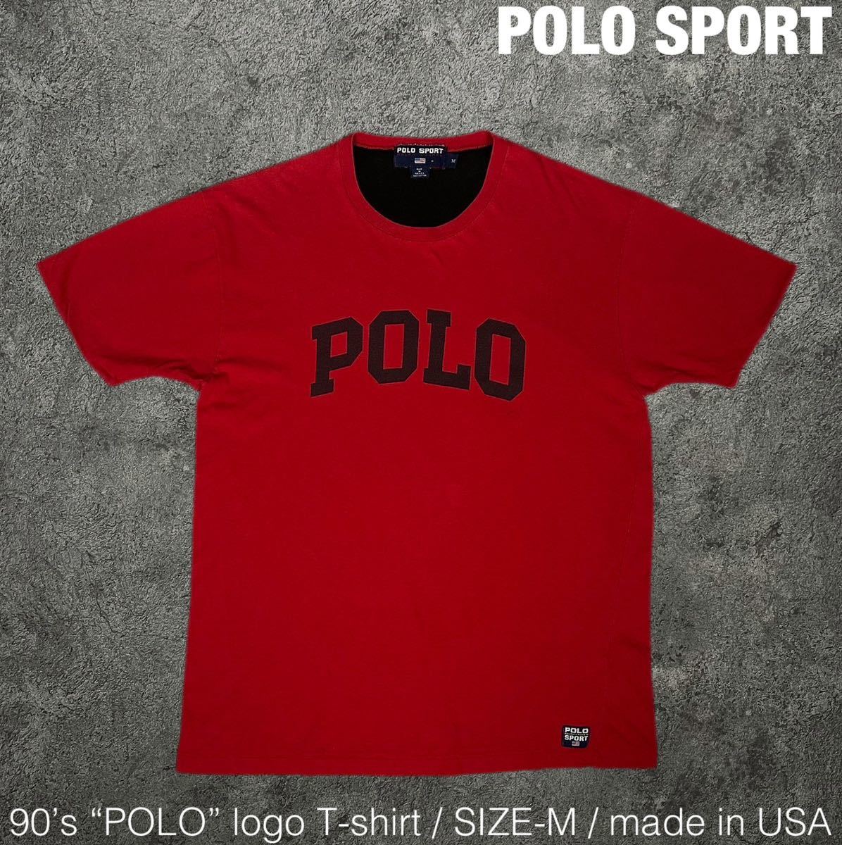 90s POLO SPORT USA製 リバーシブル風 Tシャツ ビンテージ ポロ スポーツ ラルフローレン RALPH LAUREN 半袖Tシャツ Tee ロゴTシャツ Logo